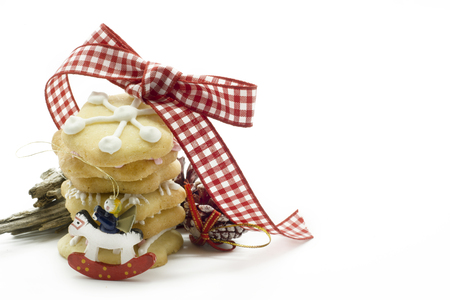 Star shape chrismtas gingerbread  isolated in white background  Horizontal imageの写真素材