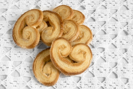 sweet puff pastries for breakfast, called Palmerasの写真素材
