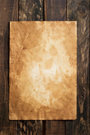old paper on brown wood texture with Natural patterns の写真素材