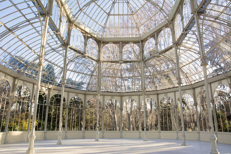 Crystal Palace, glass structure in the Retiro park , Monument to Alfonso XII Madrid, Spainのeditorial素材