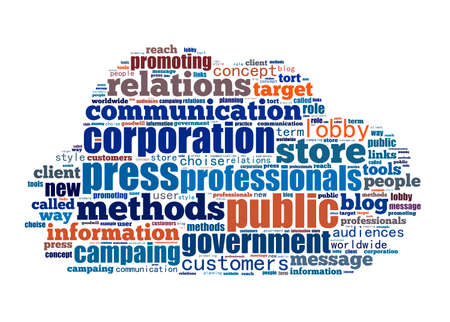Concept of public relations, Within a cloud words and tagsの写真素材