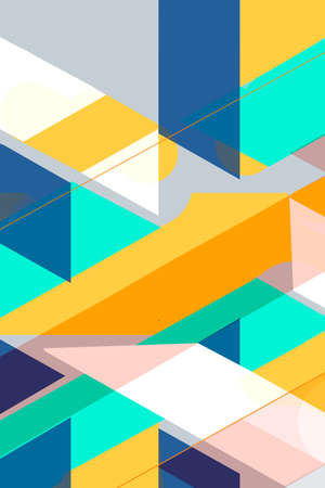 Flat geometric covers design. Colorful modernism. Simple shapes composition forming triangles and diagonals, Concept backgrounds for ads or prints, covers or posters, banners or cardsの写真素材