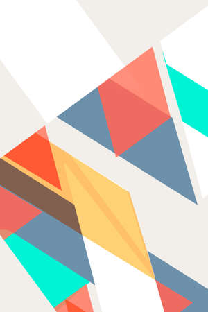 Flat geometric covers design. Colorful modernism. Simple shapes composition forming triangles and diagonals, Concept backgrounds for ads or prints, covers or posters, banners or cardsの写真素材