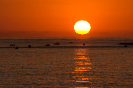 Fiery sunsetの写真素材