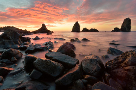 Cyclopean sunriseの写真素材