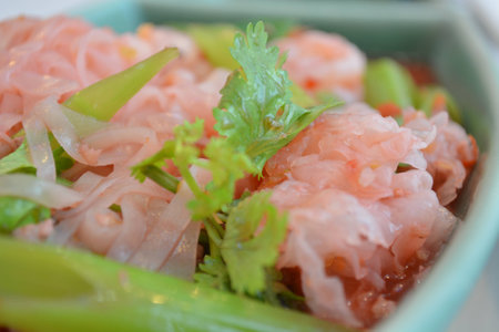 Asian spicy mix noodles thai recipeの写真素材