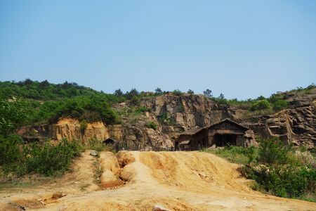 A wooden house on the mountainのeditorial素材