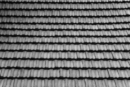 Green tile roofの写真素材