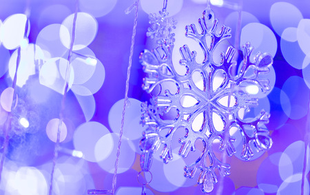 Decorate on the Christmas tree with Bokehの写真素材