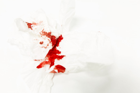 Blood on tissue paperの写真素材