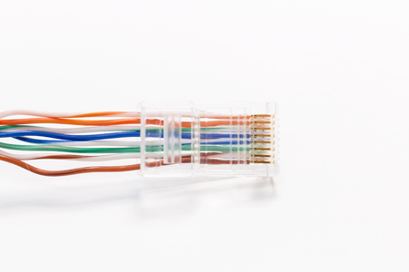 RJ45 with Lan Cable on a white background