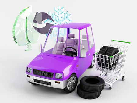 Seasonal tire change の写真素材