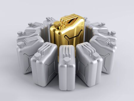 The canister is surrounded by a gold-aluminumの写真素材