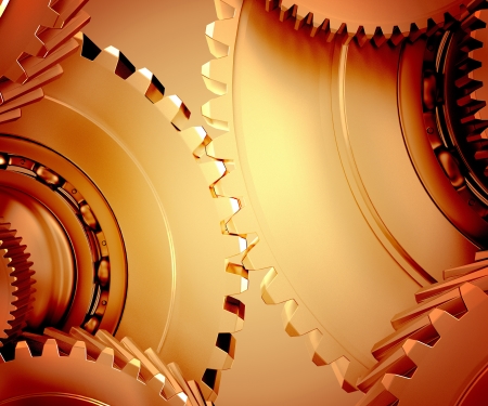 The mechanism consists of gearsの写真素材