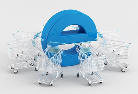 shopping carts  - the symbol of e-commerceの写真素材