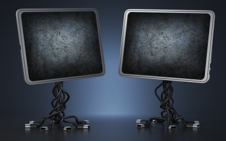 Two futuristic display for text placementの写真素材