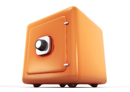 Illustration of an orange vault / safeの写真素材