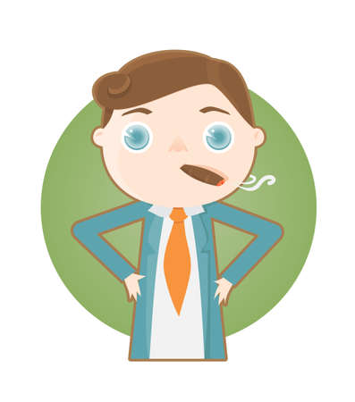 Illustration of a man with cigar のイラスト素材