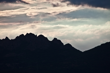 Sunset on a mountain landscape の写真素材