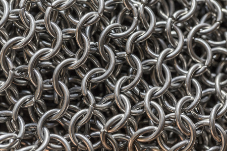 Macro picture of a medieval chainmailの写真素材