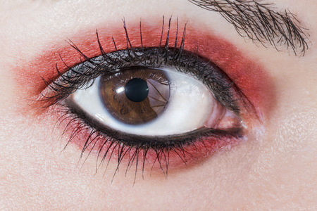 Macro picture of the eye of a womanの写真素材