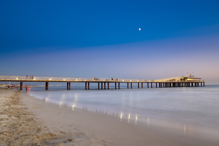 The jetty of Lido di Camaiore in the evening, Tuscany, Italy.の写真素材