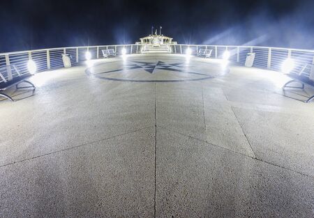 Jetty picture by night in Lido di Camaiore, Italy.の写真素材