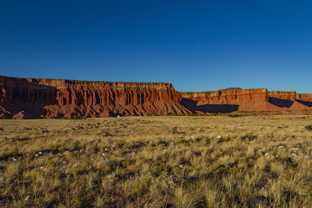 Glorious view of the desert plains and outskirts of Capitol Reef National Park in Utah at sunset.の写真素材