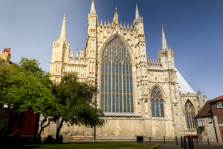 Beautiful view of York Minster Cathedral on a sunny summer day in Yorkshire, England UK.の写真素材
