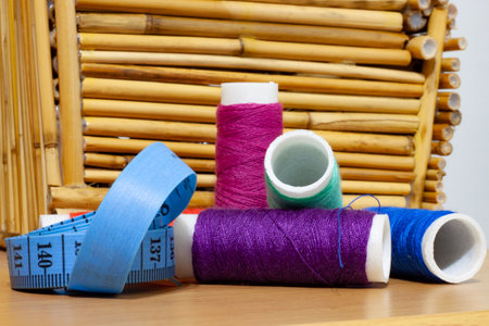 Colored cotton and tape measure: Small colored balls, handmade crafts
