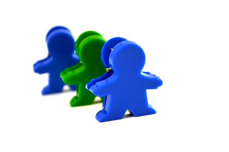 colored clips to hold papersの写真素材