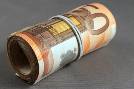 pile of EUR notesの写真素材