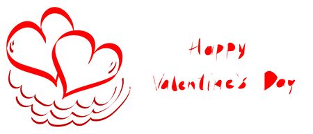 Vector illustration hearts with the inscription valentine's day, decoration element, graphics for greeting cards.のイラスト素材