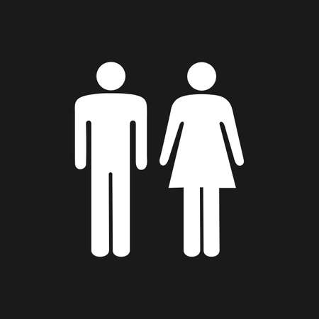 Woman and man icon vector illustration.Flat icon for apps and website.Black pictogram illustration on white background.のイラスト素材
