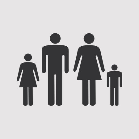 Vector illustration of Family Icon.Flat icon for apps and website.Black and white graphic element.のイラスト素材