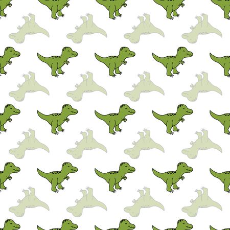 Super cute hand drawn dinosaurs in a seamless repeat vector pattern. Great for kids products.のイラスト素材
