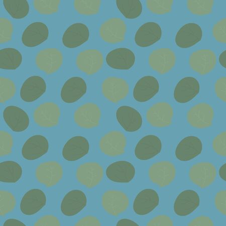 blue three Eucalyptus Rose Collection seaml stockのイラスト素材