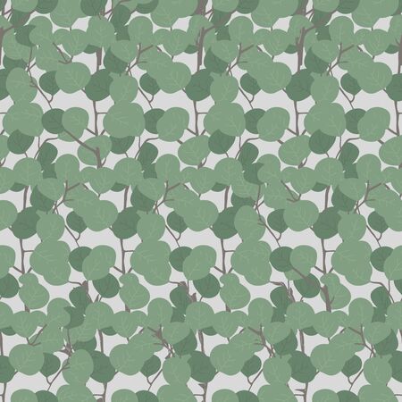 This hand drawn vector pattern features the trendy silver dollar eucalyptus leaves as well as beautiful white roses. The repeat pattern is great for gift wrap and feminine styled stationary and packaging. のイラスト素材