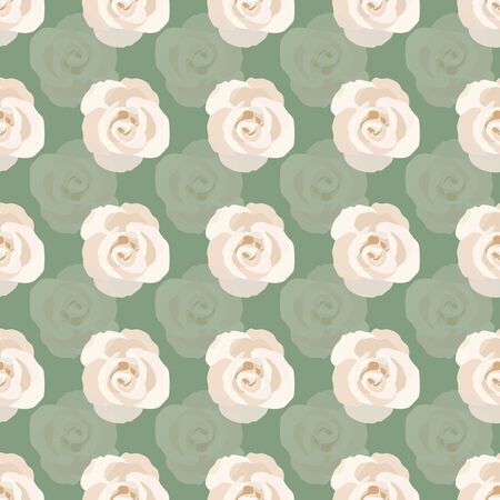 green cream Eucalyptus Rose Collection seaml stockのイラスト素材