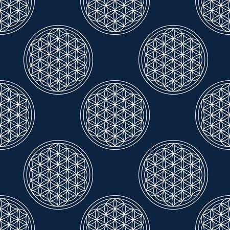 blue toned Moons and stars vector seamless repeat patternのイラスト素材