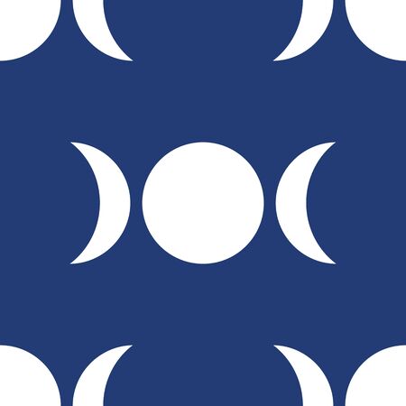 blue toned Moons and stars vector seamless repeat patternのイラスト素材