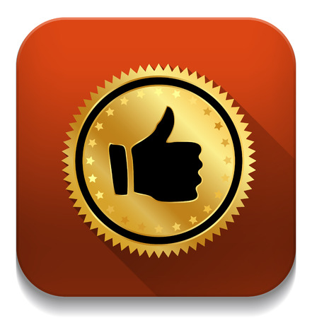 thumb up sticker isolated on a white backgroundのイラスト素材