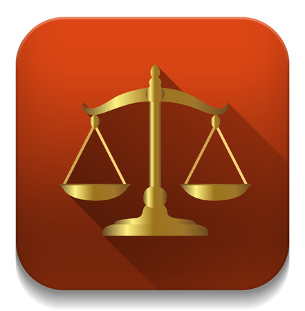 balance scale With long shadow over app buttonのイラスト素材