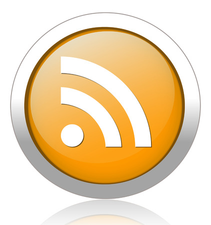 glossy web button with RSS feed signのイラスト素材