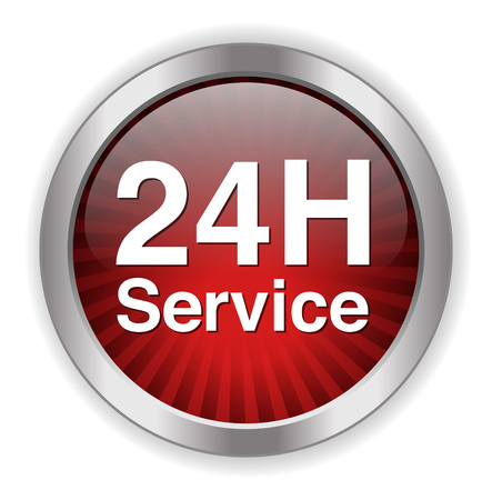 Service and support icon /  24 hours   7 days  buttonのイラスト素材