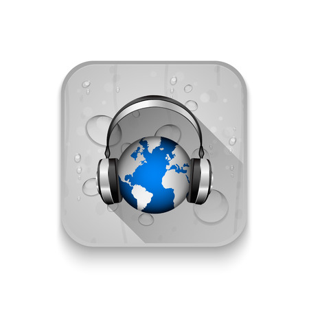 World music With long shadow over app buttonのイラスト素材