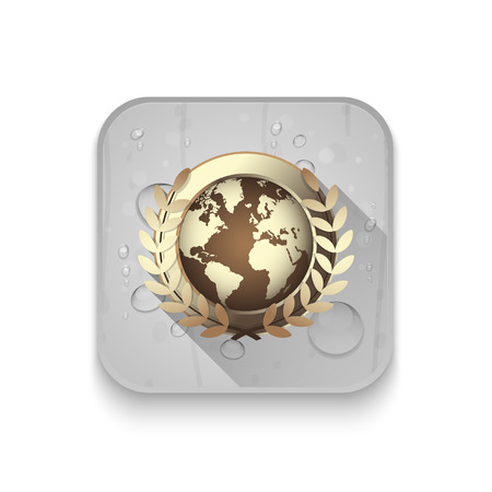 world award icon With long shadow over app buttonのイラスト素材