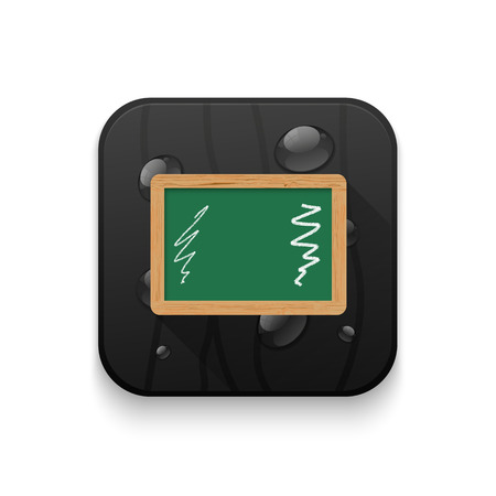 education board, Learning Green Board With long shadow over app buttonのイラスト素材
