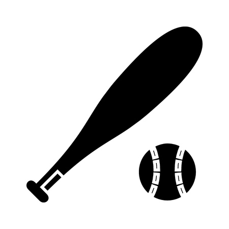 baseball bat and ball iconのイラスト素材