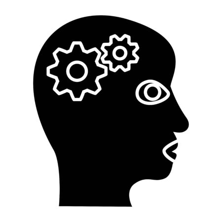 thinking head iconのイラスト素材